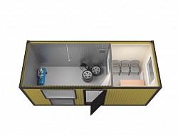 Шиномонтаж контейнерного типа с комнатой для посетителей